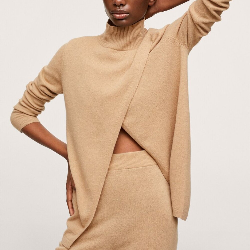 Mango Slit Wool Knit Sweater Pre-Loved Worn Couple Times